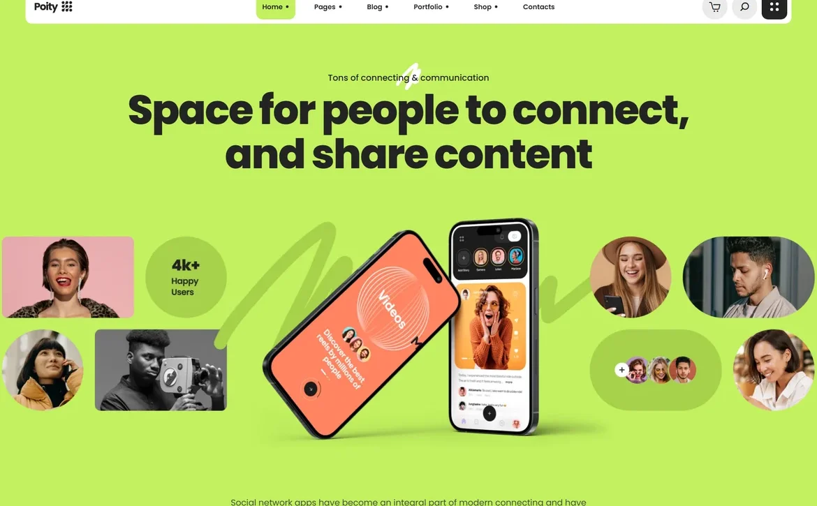 Poity – Social sharing app WordPress Theme