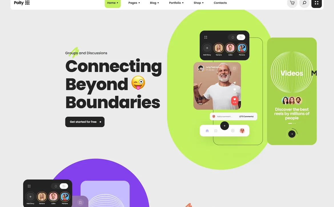 Poity – Social connection app WordPress Theme