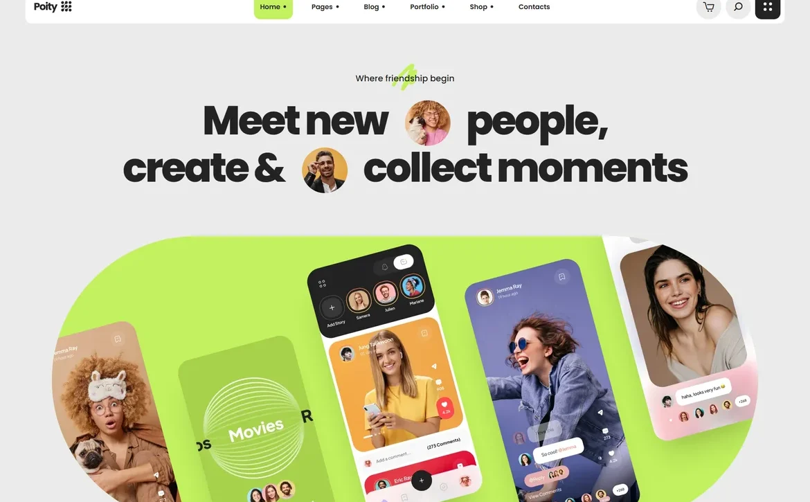 Poity – Social networking app WordPress Theme