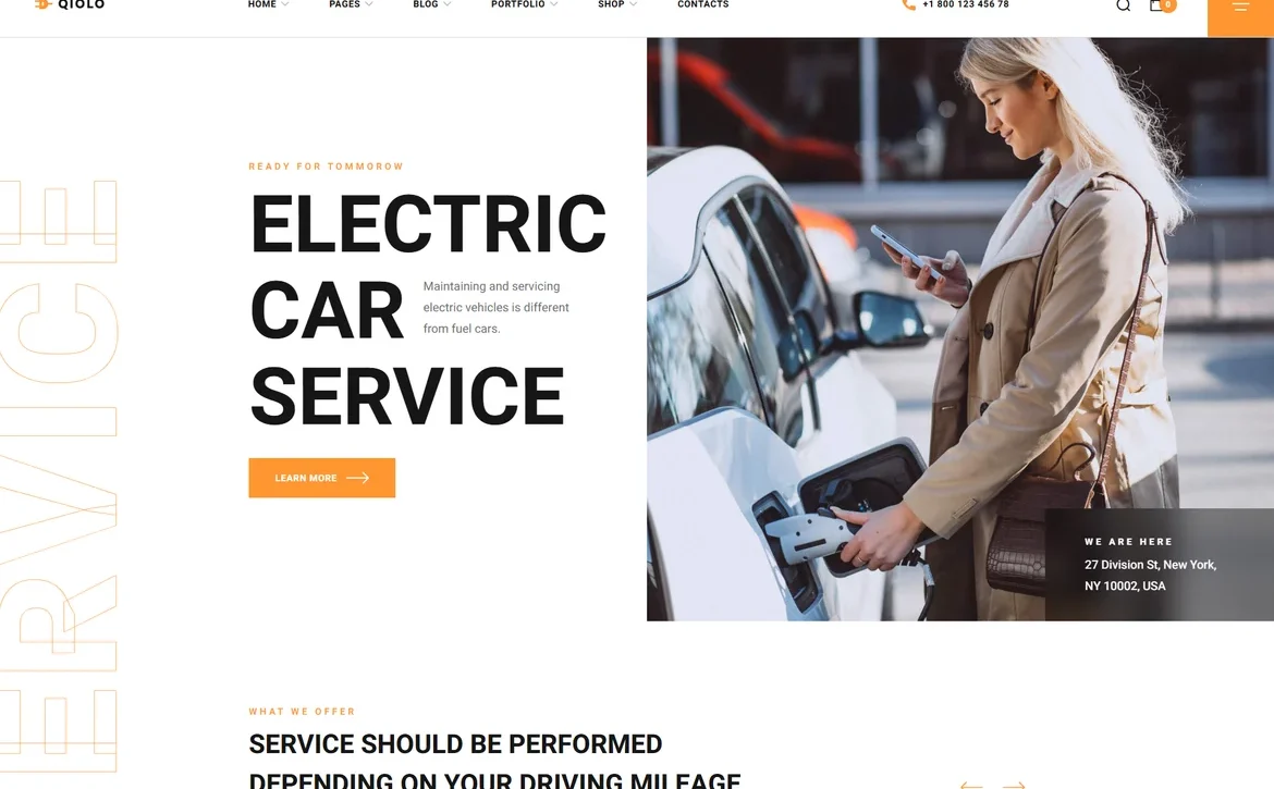 Qiolo – Electric car charging service WordPress Theme