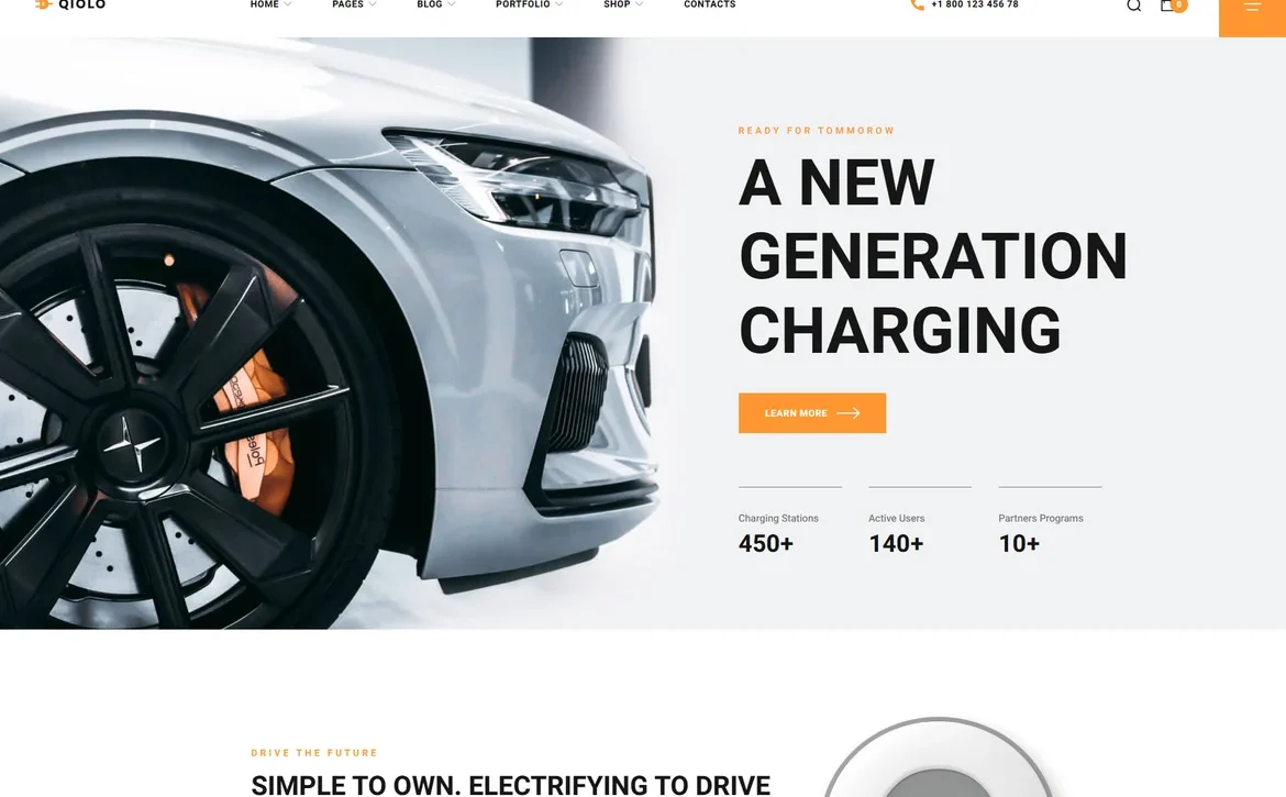 Qiolo – EV charging generation WordPress Theme