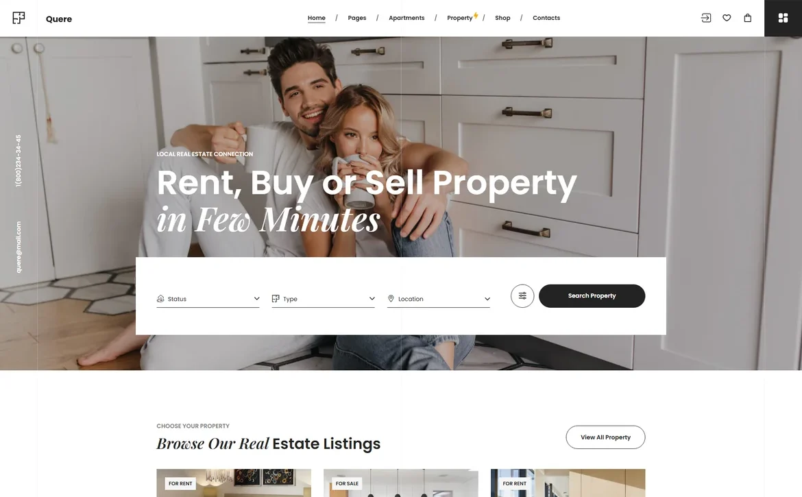 Quere – Property rent buy sell WordPress Theme