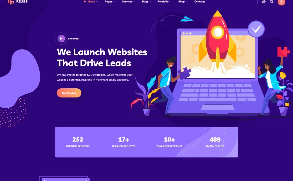 Reuss – Website launch leads WordPress Theme