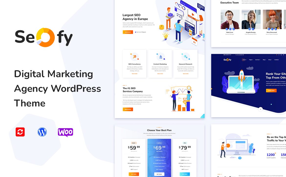 Seofy Digital & Marketing Agency WordPress Theme