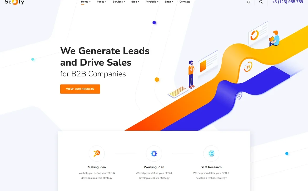 Seofy – B2B lead generation WordPress Theme