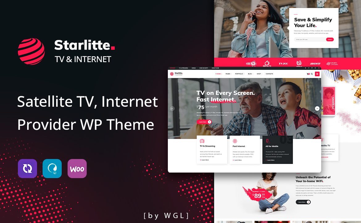 Starlitte TV & Internet Provider WordPress Theme