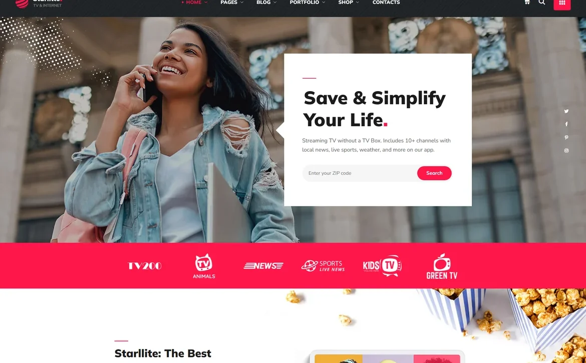 Starlitte – Internet and entertainment WordPress Theme