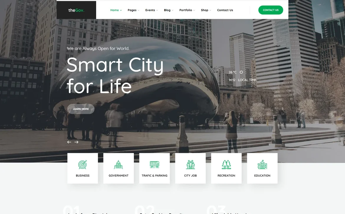 TheGov – Smart city government WordPress Theme