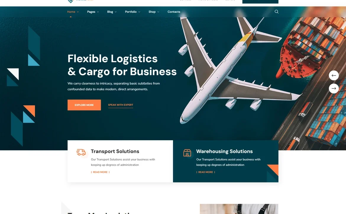 TransMax – Logistics and cargo WordPress Theme