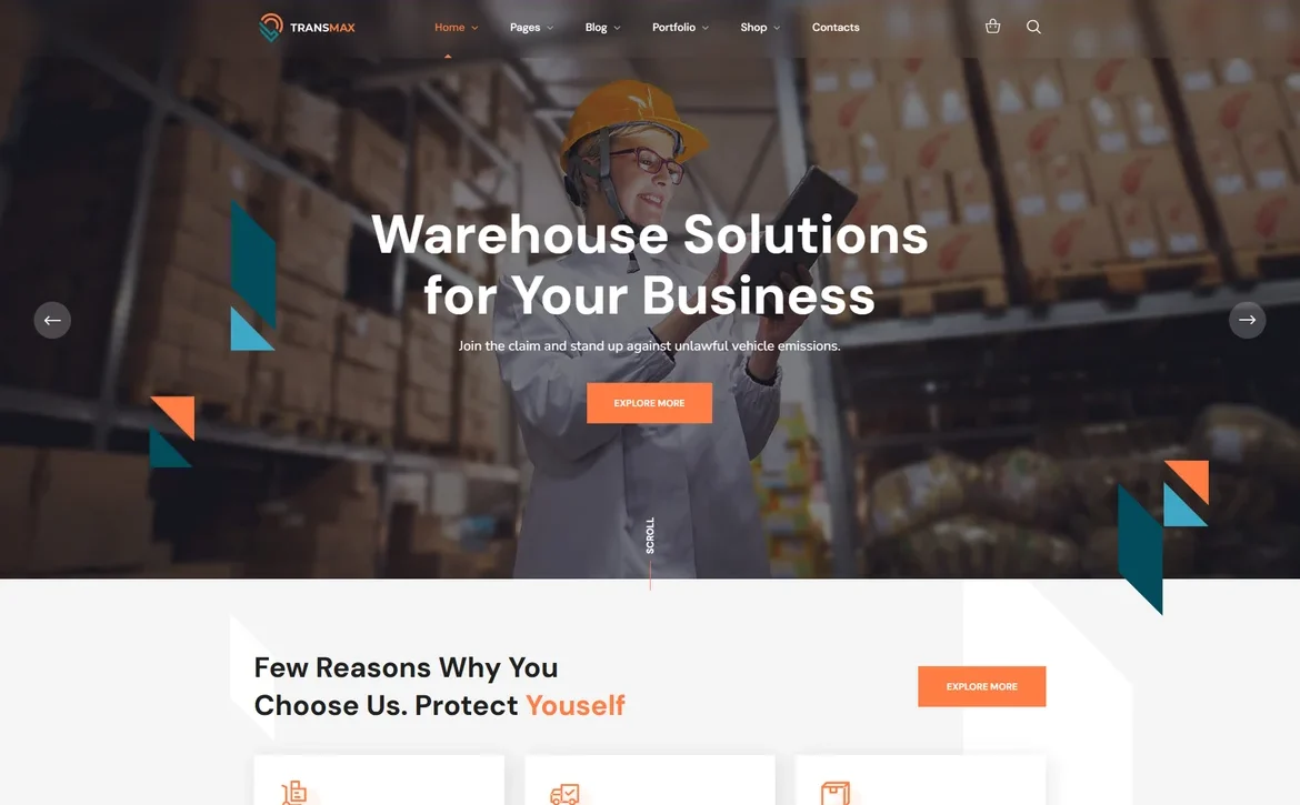 TransMax – Warehouse solutions WordPress Theme