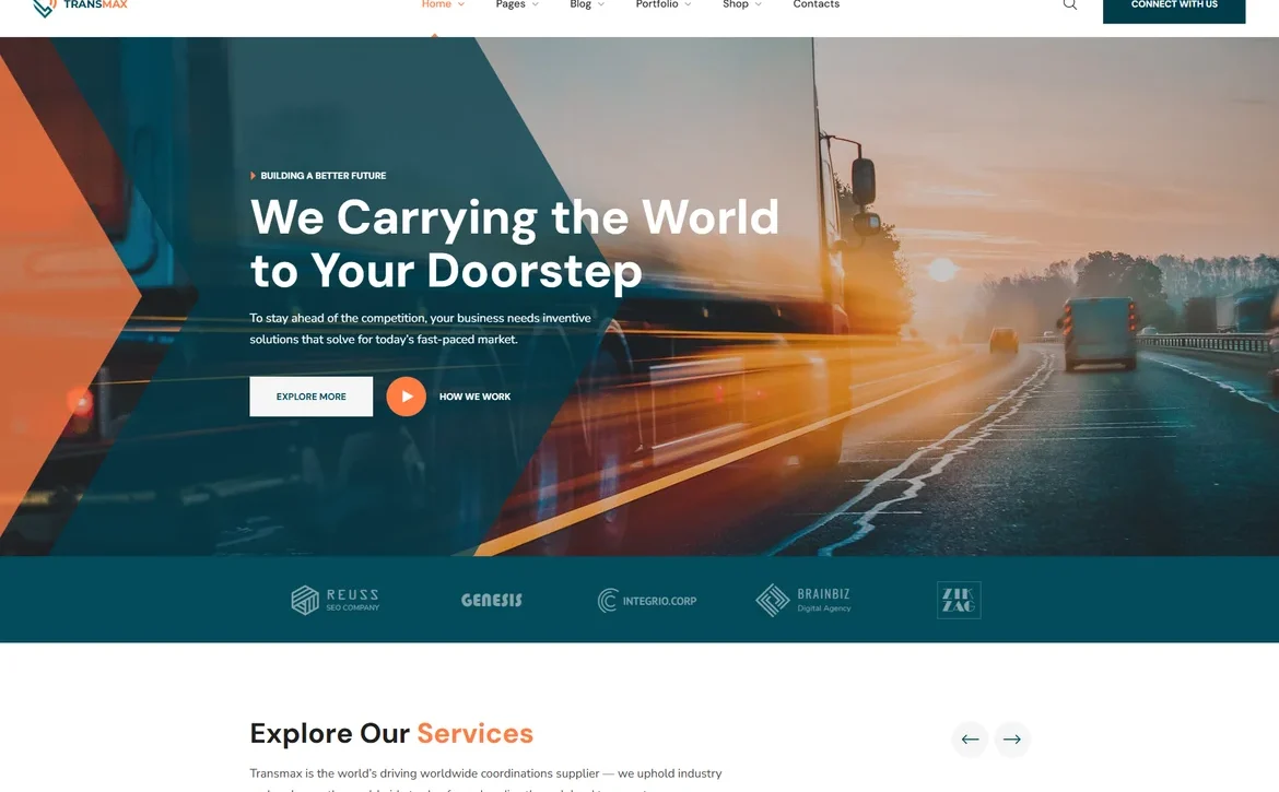 TransMax – Delivery services WordPress Theme