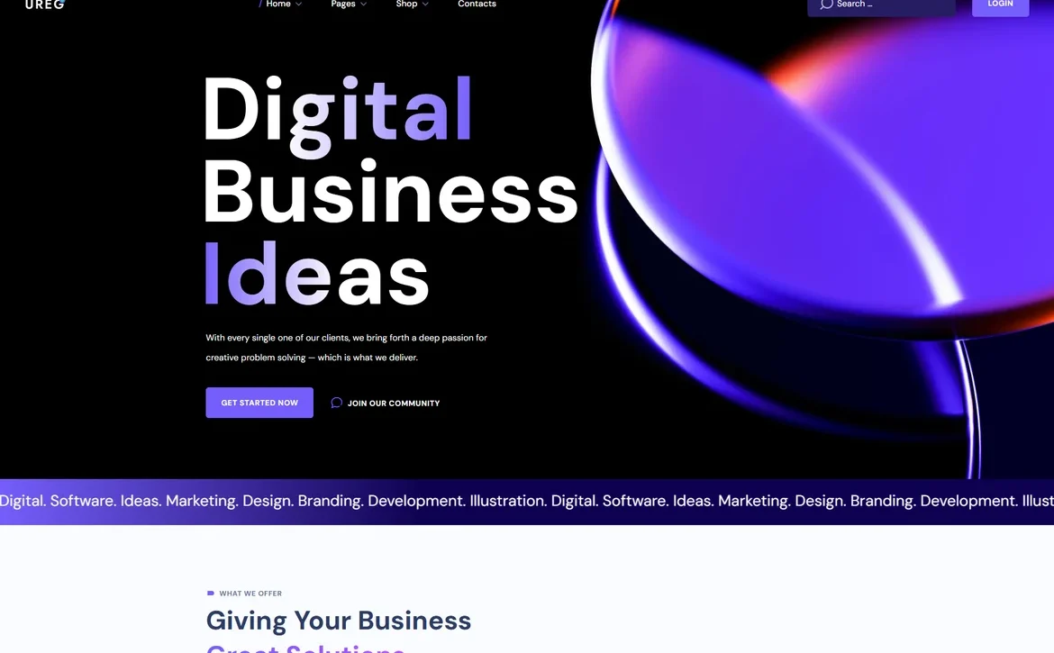 UREG – Digital business ideas WordPress Theme
