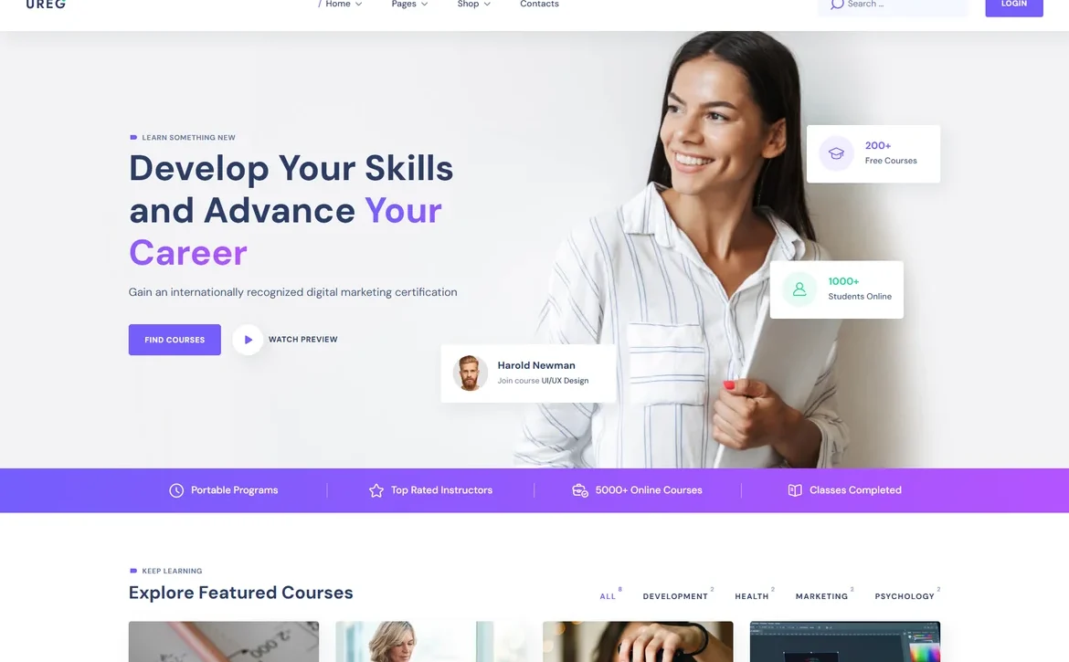 UREG – Career skills development WordPress Theme