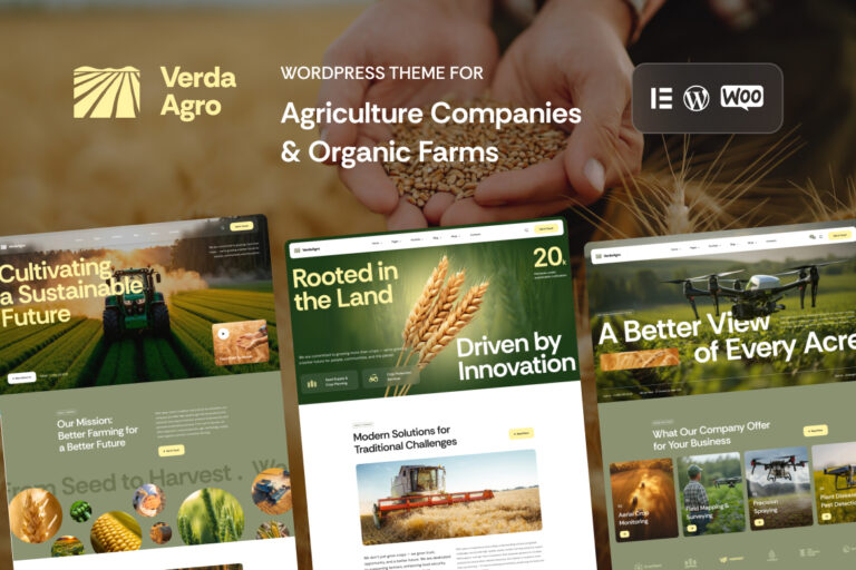 VerdaAgro – Agriculture Companies & Organic Farms WordPress Theme