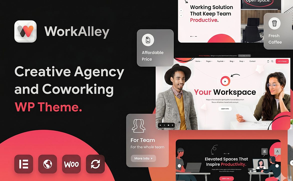 WorkAlley – Creative Agency Coworking WordPress Theme