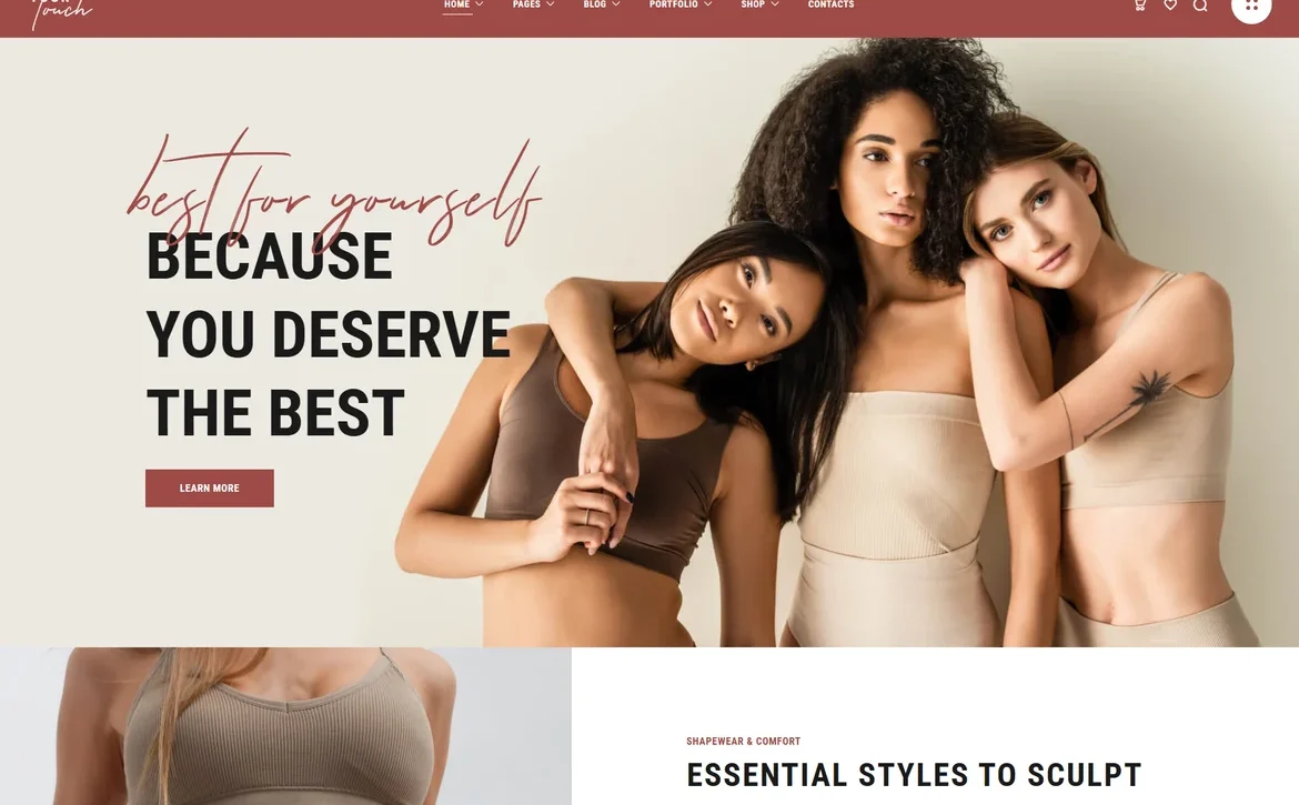 YourTouch Shapewear collection WordPress Theme