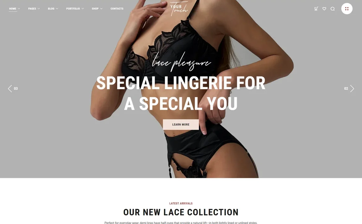 YourTouch – Special lingerie collection WordPress Theme