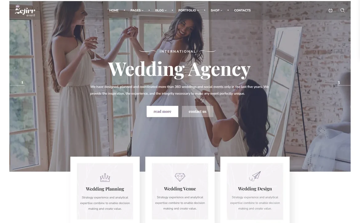 Zefirr – Wedding agency WordPress Theme