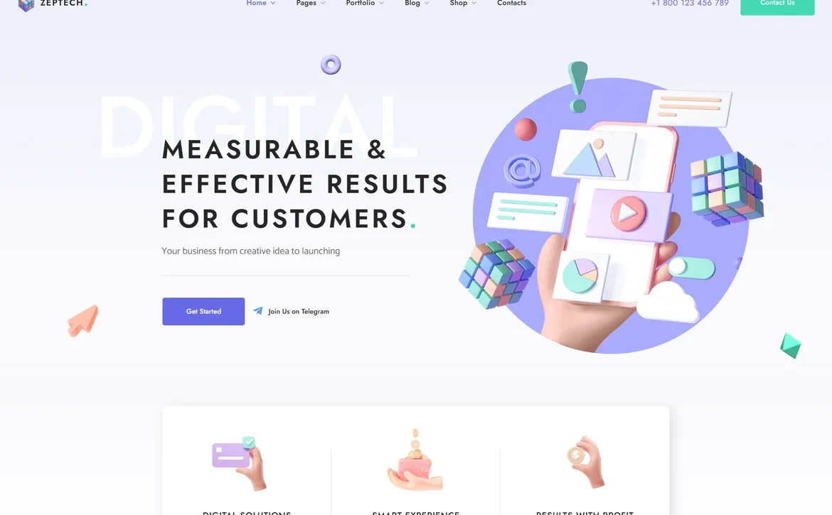 Zeptech – Measurable digital results WordPress Theme