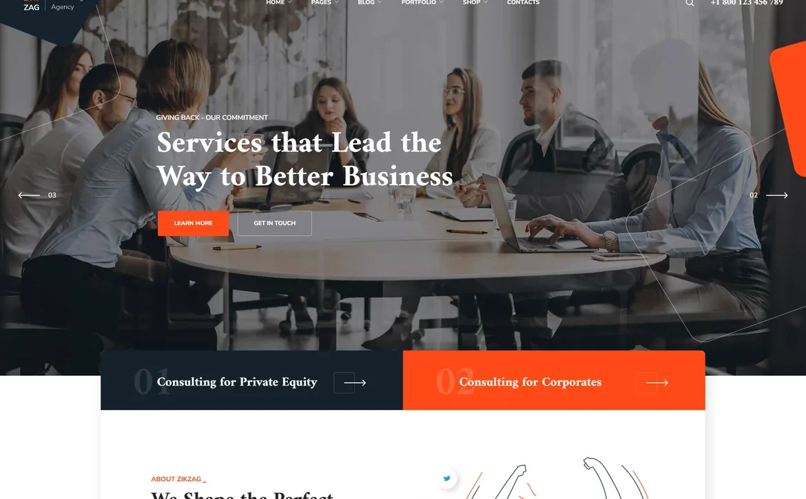 ZikZag – Business consulting services WordPress Theme