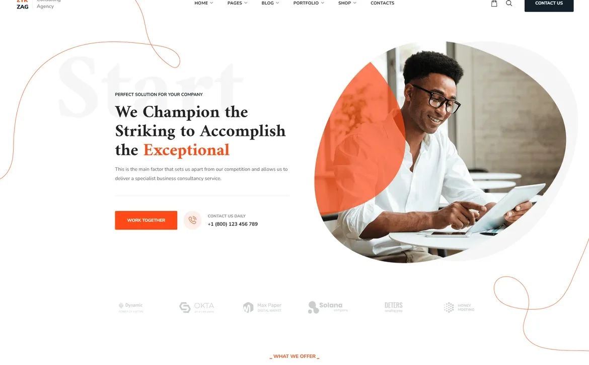 ZikZag – Business accomplishment WordPress Theme