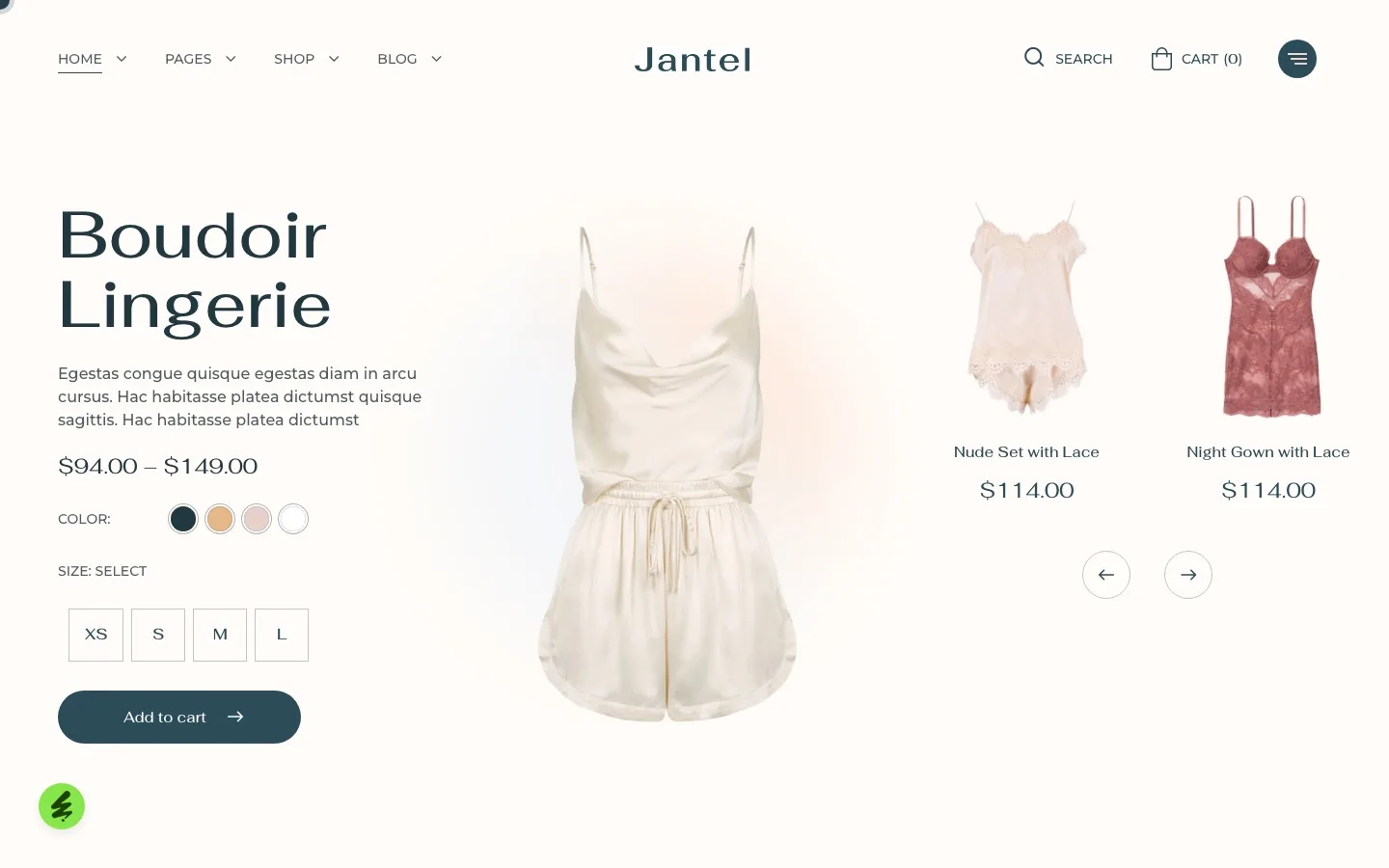 Jantel lingerie and fashion store WordPress theme by Bravis-Themes