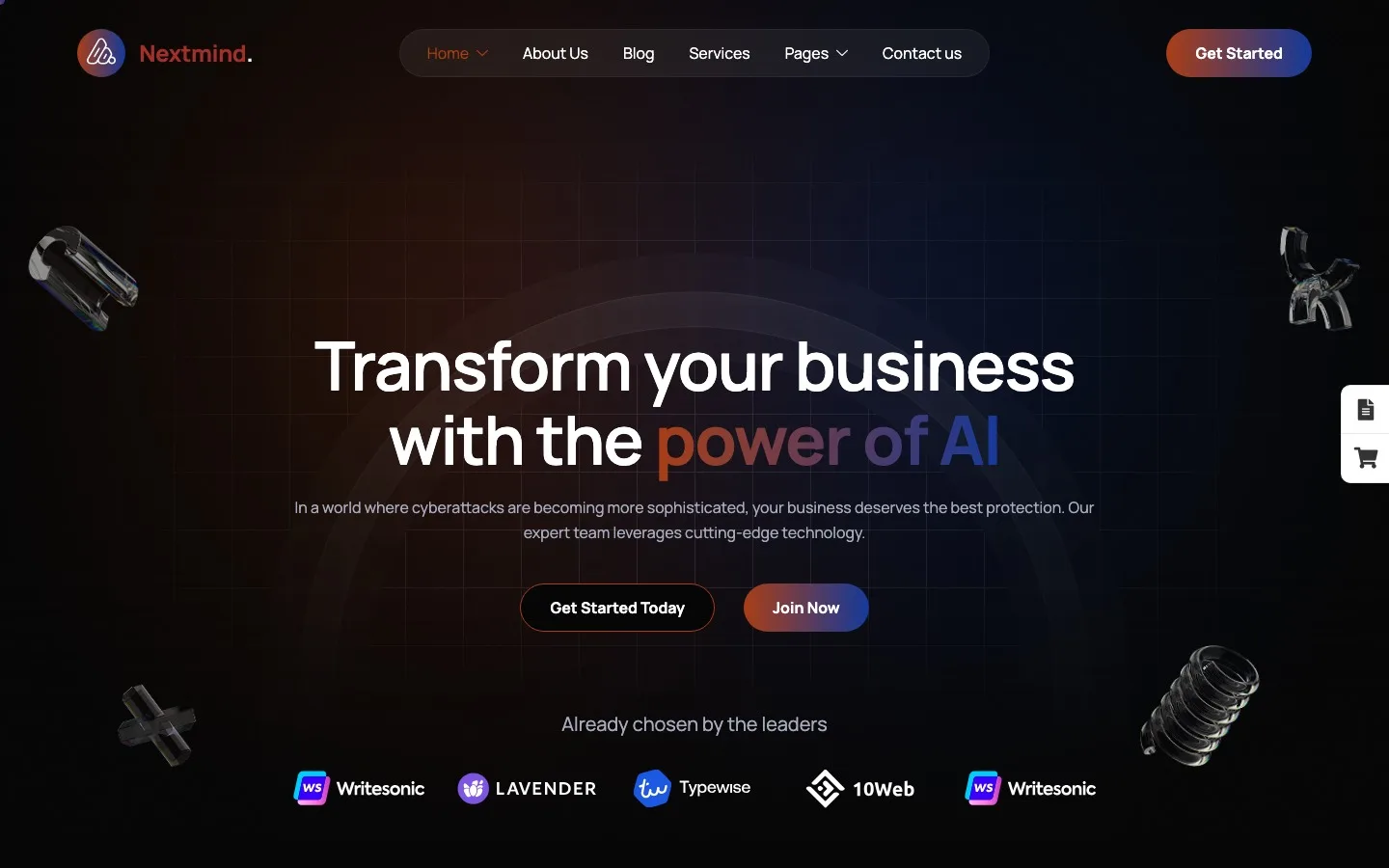 Nextmind AI agency WordPress theme by awaiken